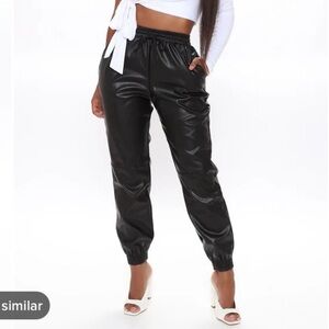 NWT Fashion Nova Everyday Looking Faux Leather Joggers